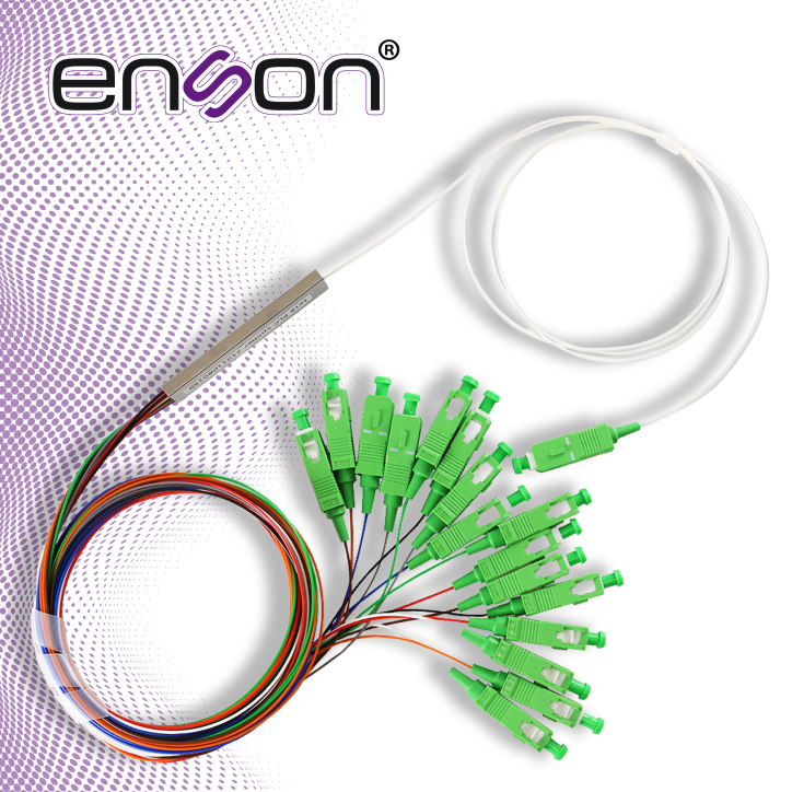 Splitter PLC Divisor Óptico 1x16 1x16 Conectores SC APC Fibra óptica monomodo ENSON ENS-PLC1X16