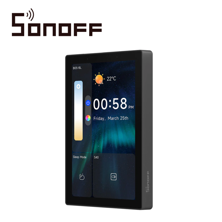 PANEL DE CONTROL PARA CASA INTELIGENTE PANTALLA TOUCH DE 4.7 PULGADAS HUB ZIGBEE 3.0 INTEGRA COLOR NEGRO SONOFF NSPanel120PB