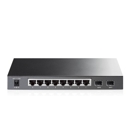 SWITCH ADMINISTRABLE TP-LINK SG2210P / 8 PUERTOS RJ45 POE AF 10/100/1000 MBPS/ 2 PUERTOS FIBRA OPTICA SFP (VACIO) GIGABIT/ POTEN