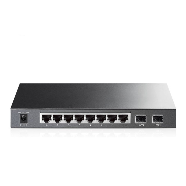 Switch administrable PoE Gigabit 8 puertos RJ45 PoE total 53W 2 puertos SFP TP-LINK SG2210P Switch administrable PoE Gigabit 8 puertos RJ45 PoE total 53W 2 puertos SFP TP-LINK SG2210P