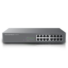 SWITCH NO ADMINISTRABLE POE+ GRANDSTREAM GWN7702P / 16 PUERTOS 10/100/1,000MBPS / 8 PUERTOS POE+ AF/AT / MONTAJE ESCRITORIO/PARE
