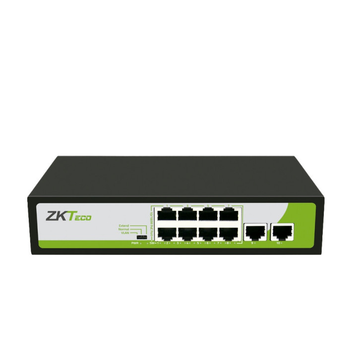 SWITCH PoE 8 Puertos 8 puertos RJ45 10/100 Mbps PoE IEEE802.3af/at Energía total 150W ZKTECO PE082-120-C