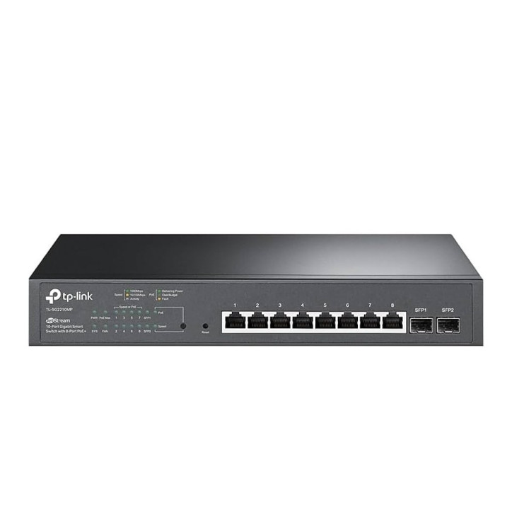 Switch PoE administrable 8 puertos PoE 150 W presupuesto PoE Gigabit TP-LINK SG2210MP Switch PoE administrable 8 puertos PoE 150 W presupuesto PoE Gigabit TP-LINK SG2210MP