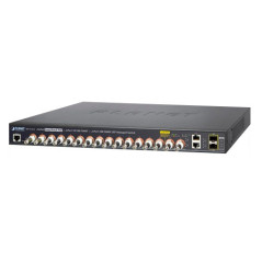SWITCH POC ADMINISTRABLE / PLANET LRP-1622CS / 2 PUERTOS RJ45 10/100 MBPS / 2 FIBRA OPTICA SFP 100/1000 MBPS / 16 CANALES BNC HE