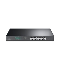 SWITCH ADMINISTRABLE TP-LINK TL-SG1218MPE / 16 PUERTOS RJ45 POE AF/AT 10/100/1000 MBPS + 2 PUERTOS GIGA SFP / POTENCIA POE TOTAL