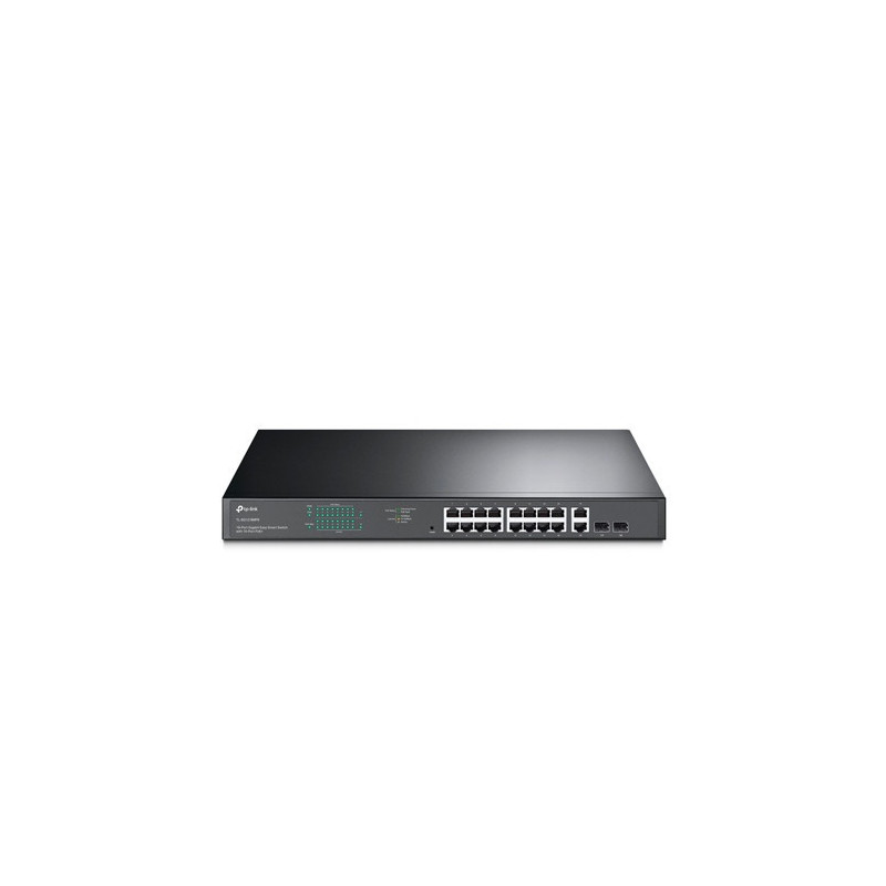 SWITCH ADMINISTRABLE TP-LINK TL-SG1218MPE / 16 PUERTOS RJ45 POE AF/AT 10/100/1000 MBPS + 2 PUERTOS GIGA SFP / POTENCIA POE TOTAL