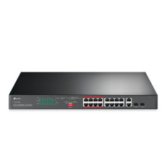 SWITCH NO ADMINISTRABLE TP-LINK TL-SL1218MP / 16 PUERTOS RJ45 POE AF/AT 10/100 MBPS + 2 PUERTOS GIGA COMBO RJ45/SFP / POTENCIA P