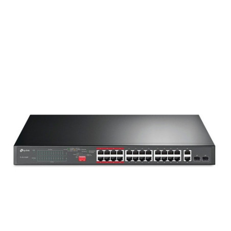 SWITCH NO ADMINISTRABLE TP-LINK TL-SL1226P / 24 PUERTOS RJ45 POE AF/AT 10/100 MBPS + 2 PUERTOS GIGA COMBO RJ45/SFP / POTENCIA PO