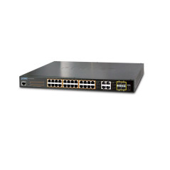SWITCH ADMINISTRABLE PLANET GS-4210-24PL4C / 28 PUERTOS RJ45 10/100/1000 MBPS / 4 PUERTOS SFP 100/1000 MBPS / 24 PUERTOS CON INY