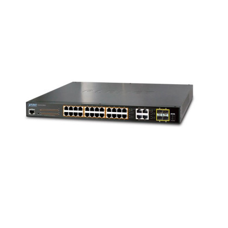 SWITCH ADMINISTRABLE PLANET GS-4210-24PL4C / 28 PUERTOS RJ45 10/100/1000 MBPS / 4 PUERTOS SFP 100/1000 MBPS / 24 PUERTOS CON INY