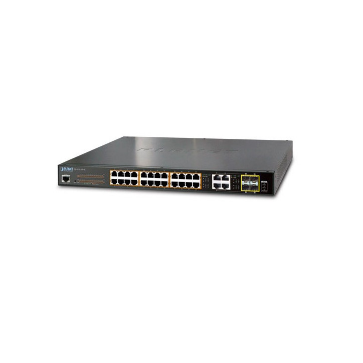 Switch administrable Gigabit PoE 24 puertos Gigabit PoE 802.3at 36 vatios 4 puertos SFP PLANET GS-4210-24PL4C Switch administrable Gigabit PoE 24 puertos Gigabit PoE 802.3at 36 vatios 4 puertos SFP PLANET GS-4210-24PL4C