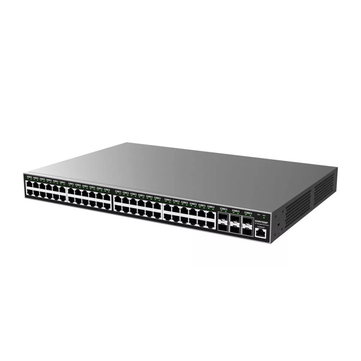Switch administrable PoE+ capa 2 48 puertos 10/100/1 000Mbps 48 puertos PoE+ AF/AT 6 puertos SFP+ 10Gigabit GRANDSTREAM GWN7806P