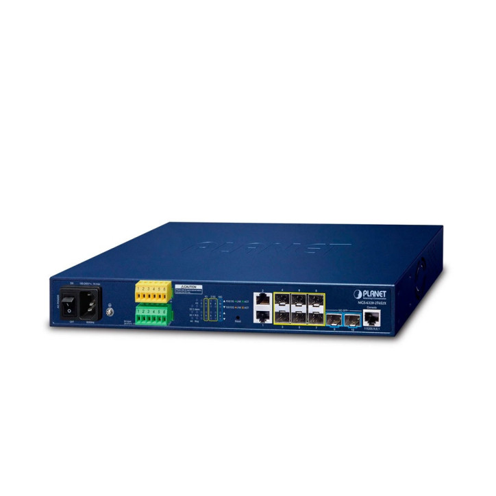 Switch L3 Metro Ethernet L3 Puertos Gigabit SFP de 2.5G y 10G PLANET MGS-6320-2T6S2X Switch L3 Metro Ethernet L3 Puertos Gigabit SFP de 2.5G y 10G PLANET MGS-6320-2T6S2X