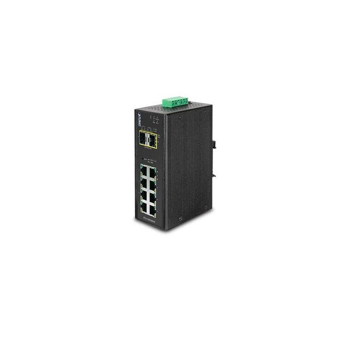 Switch administrable industrial 8 puertos RJ45 10/100/1000 2 puertos SFP 100/1000/2500 Fuente de alimentación PLANET IGS-10020MT