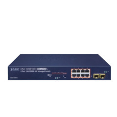 SWITCH ADMINISTRABLE L2/L4 GS-4210-8P2S PLANET / 8 PUERTOS RJ45 10/100/1,000 MBPS POE AF/AT / 2 PUERTOS SFP 100/1,000 MBPS / 140