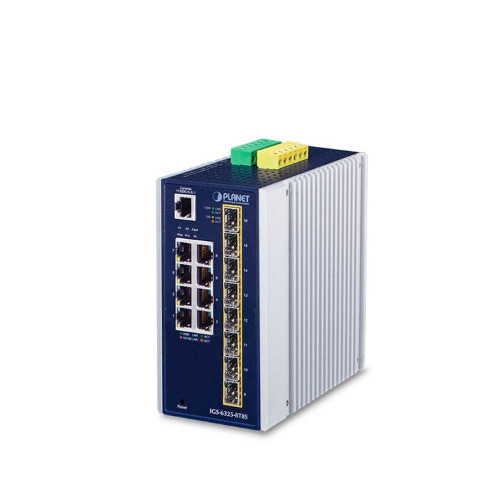 Switch industrial gestionable L3 Capa 3 Gestionable 8 puertos RJ45 PLANET IGS-6325-8T8S