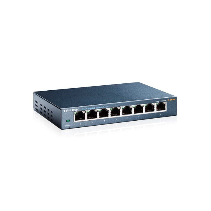 Switch no administrable 8 puertos 10/100/1000 Mbps carcasa metálica TP-LINK TL-SG108