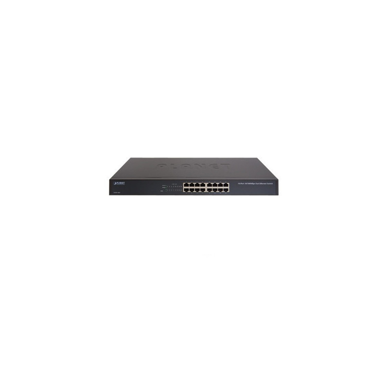 SWITCH NO ADMINISTRABLE / PLANET FNSW-1601 / 16 PUERTOS RJ45 / VELOCIDAD DE TRANSMISION 10/100 MBPS / DIP SWITCH (ESTANDAR, VLAN