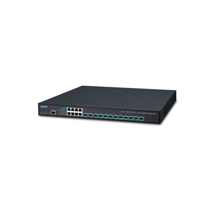Switch administrable capa 3 12 puertos SFP+ 1/10Gbps 8 puertos RJ45 10/100/1 000Mbps estructura de PLANET XGS-6350-12X8TR