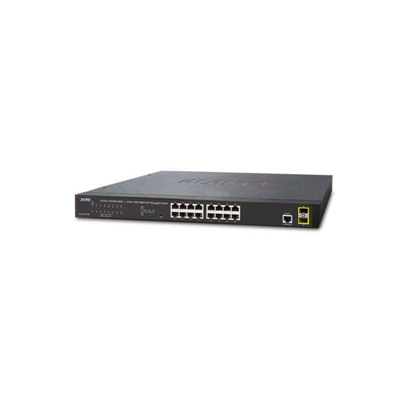 SWITCH PLANET GS-4210-16T2S/ ADMINISTRABLE-L2/L4/ 16 PUERTOS RJ45 VELOCIDAD DE TRANSMISION 10/100/1000 MBPS+ 2 PUERTOS FIBRA SFP