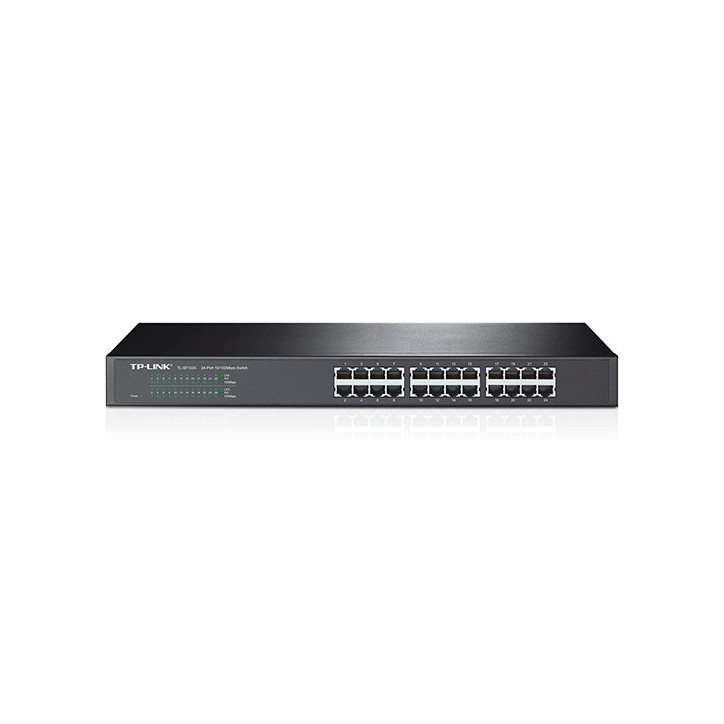 Switch no administrable 24 puertos 10/100 Mbps 24 puertos RJ45 10/100 Mbps montaje en rack TP-LINK TL-SF1024