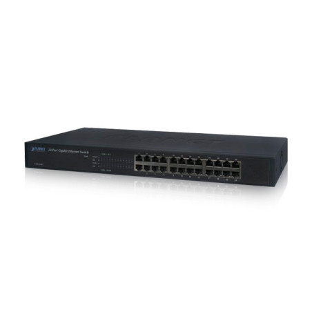 SWITCH 24 PUERTOS RJ45 GIGABIT ETHERNET 10/100/1000 MBPS / NO ADMINISTRABLE / PLANET GSW-2401 / RECINTO DE METAL / 15W DE CONSUM