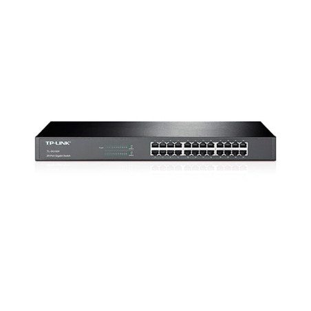SWITCH NO ADMINISTRABLE TP-LINK TL-SG1024 CUENTA CON 24 PUERTOS RJ45 10/100/1000 MBPS MONTAJE EN RACK CARCASA METALICA DE 19 PUL
