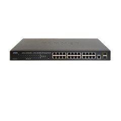 SWITCH 24 PUERTOS RJ45 GIGABIT ETHERNET 10/100/1000 MBPS / PLANET GS-4210-24T2S / 2 RANURAS MINI-GBIC / SFP 100/1000 MPBS / SWIT