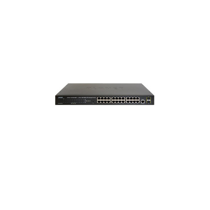 Switch administrable Gigabit 24 puertos RJ45 24 puertos RJ45 Gigabit 10/100/1000 Mbps 2 ranuras SFP PLANET GS-4210-24T2S