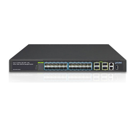 SWITCH PLANET GIGABIT ETHERNET XGS-6350-24X4C, 24 PUERTOS 10G SFP+, 4 PUERTOS 100G QSFP28, 800 GBIT/S