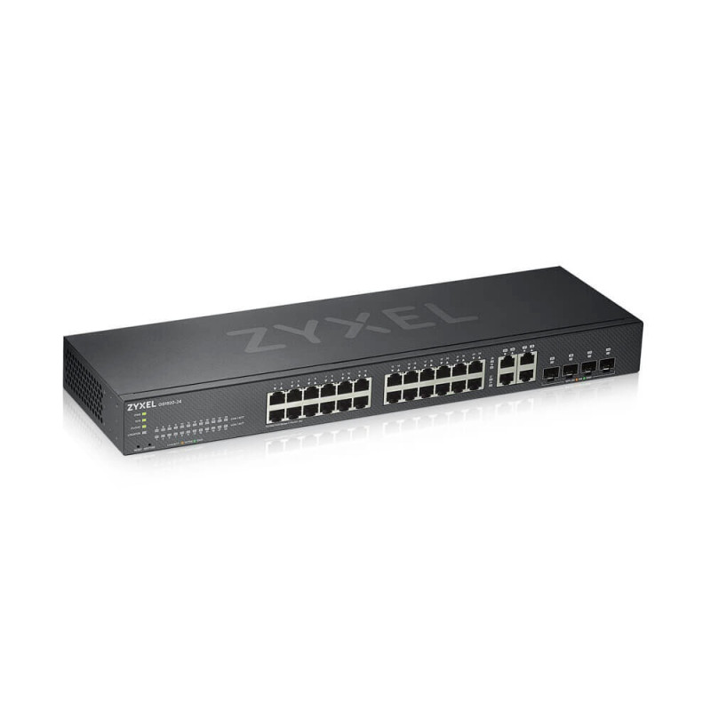 SWITCH ZYXEL GS1920-24V2 24 PUERTOS RJ45 100/1000 MBPS + 4 PUERTOS COMBO RJ45/SFP 1000 MBPS ADMINISTRABLE-L2 COMPATIBLE CON NEBU