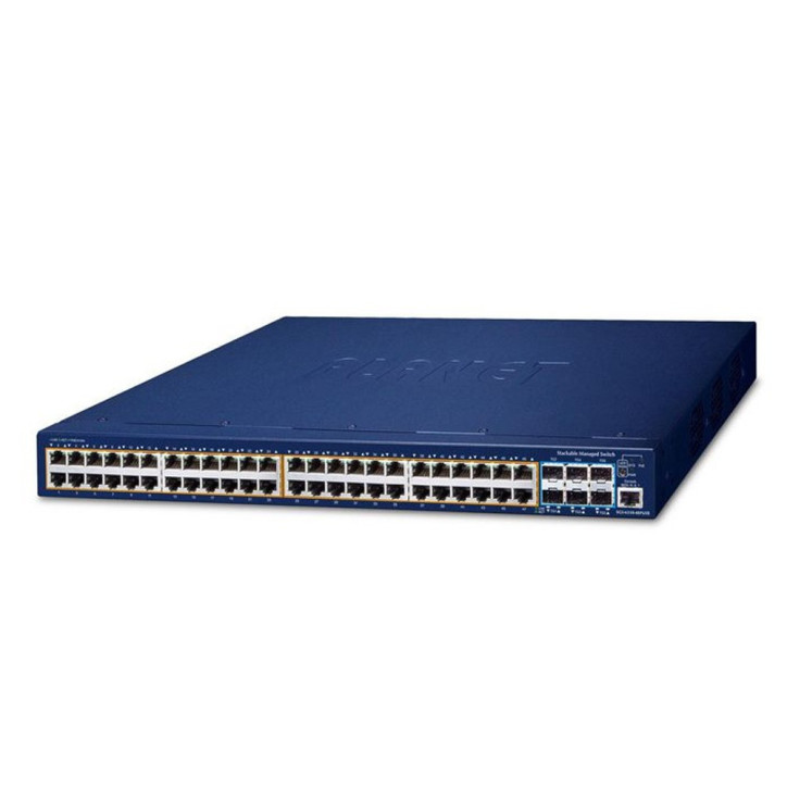 Switch administrado apilable L3 48 Puertos 10/100/1000T PoE 802.3at 6 Puertos 10G SFP PLANET SGS-6310-48P6XR