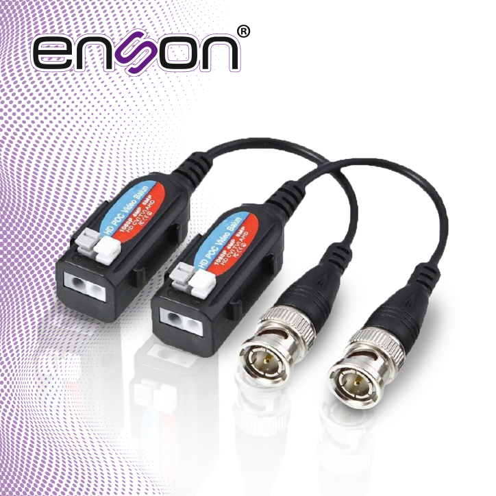Transceptor / Balun pasivo de vídeo POC un canal Pasivo 4K PoC ENSON ENS-VT4K Transceptor / Balun pasivo de vídeo POC un canal Pasivo 4K PoC ENSON ENS-VT4K