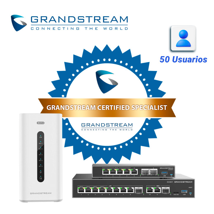 Licencia de actualización IP-PBX Actualización de 12 usuarios 4 llamadas concurrentes a 50 GRANDSTREAM GCC-UC-50 LICENSE Licencia de actualización IP-PBX Actualización de 12 usuarios 4 llamadas concurrentes a 50 GRANDSTREAM GCC-UC-50 LICENSE