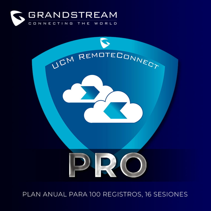 Licenciamiento Grandstream plan anual 100 registros 16 sesiones GRANDSTREAM UCMRC-PRO Licenciamiento Grandstream plan anual 100 registros 16 sesiones GRANDSTREAM UCMRC-PRO