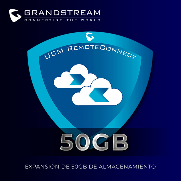 Licenciamiento Grandstream 50GB de almacenamiento servicio en la nube para serie UCM6300 GRANDSTREAM UCMRC-50GB