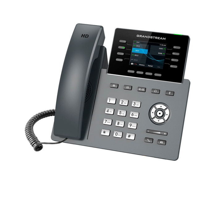 TELEFONO IP GRADO CARRIER WIFI 6 GRANDSTREAM GRP2624 / 12 CUENTAS SIP / 8 LINEAS / 8 TECLAS DE LINEAS / PANTALLA COLOR LCD TFT /