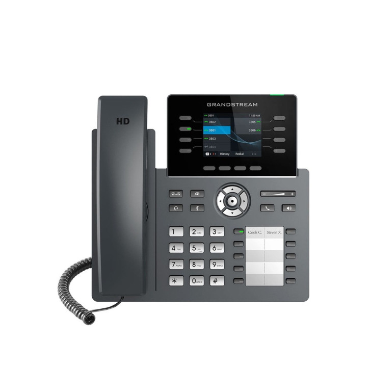 TELEFONO IP GRADO CARRIER WIFI 6 GRANDSTREAM GRP2634 / 12 CUENTAS SIP / 8 LINEAS / 8 TECLAS DE LINEAS / 10 TECLAS EXTENSIONES / 