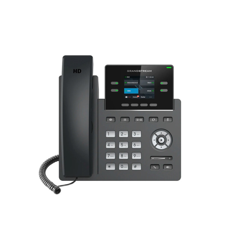 TELEFONO IP GRADO CARRIER GRANDSTREAM GRP2612G / 2 CUENTAS SIP / 4 LINEAS / 4 TECLAS MULTI FUNCION PANTALLA COLOR LCD TFT / 2 PU