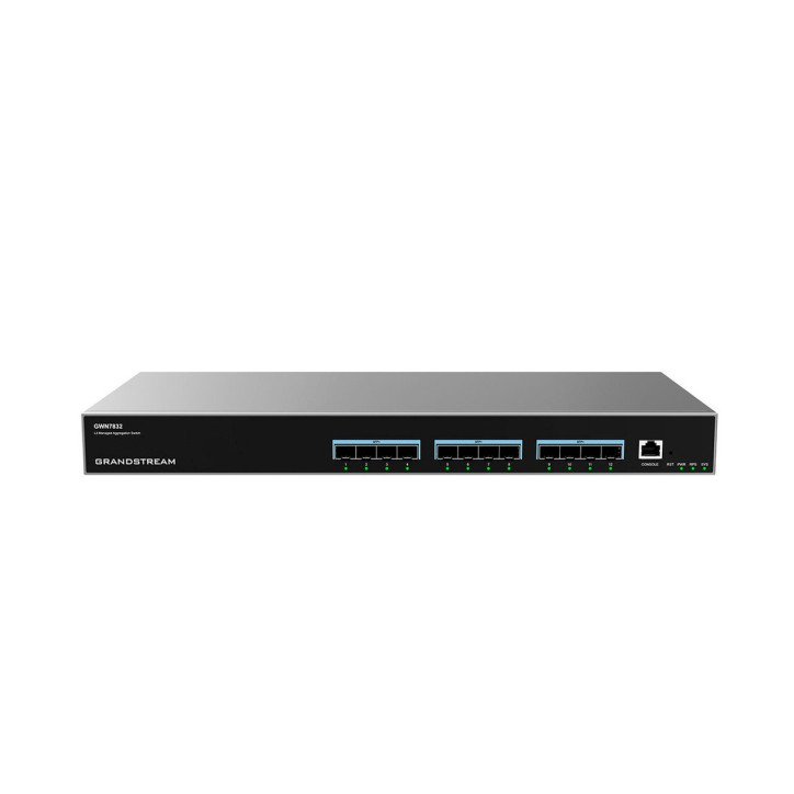 Switch administrable de agregación Capa 3 Administrable Capa 3 12 puertos SFP+ 10G 1 puerto de consola GRANDSTREAM GWN7832