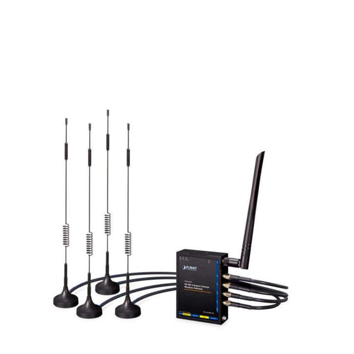 ROUTER CELULAR 5G INDUSTRIAL PLANET ICG-2210W-NR-US / 2 SLOTS MICRO SIM / 4 ANTENAS EXTERNAS 5DBI PARA 5G / 1 PUERTOS LAN/WAN RJ