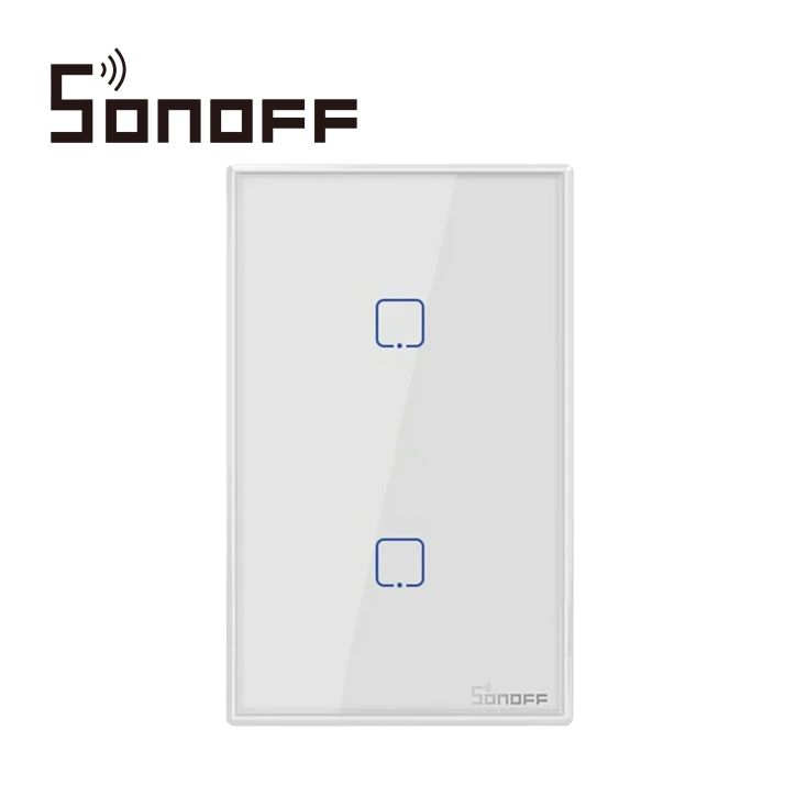Apagador de pared táctil inalámbrico WiFi touch on/off WiFi 2.4GHz 2 salidas SONOFF T2US2C-TX