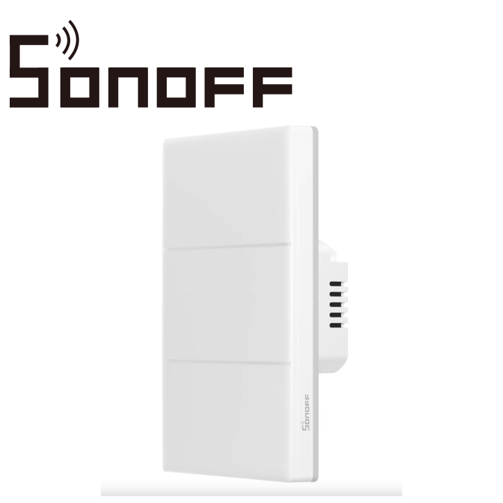 Apagador de pared táctil inteligente 3 canales táctil inalámbrico WiFi 2.4GHz SONOFF T5-3C-120