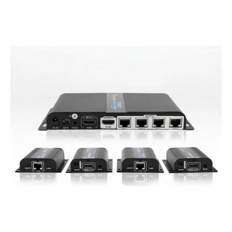 DISTRIBUIDOR EXTENSOR HDMI ENSON ENS-EX704 CON 4 EXTENSORES DE HASTA 40MTS CON CABLE 100% COBRE CAT6 A 1080P SALIDA HDMI LOCAL H