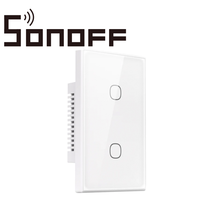 Interruptor táctil de pared inteligente 2 canales WIFI 2.4GHZ Panel tipo 120 SONOFF T6-2C-120M