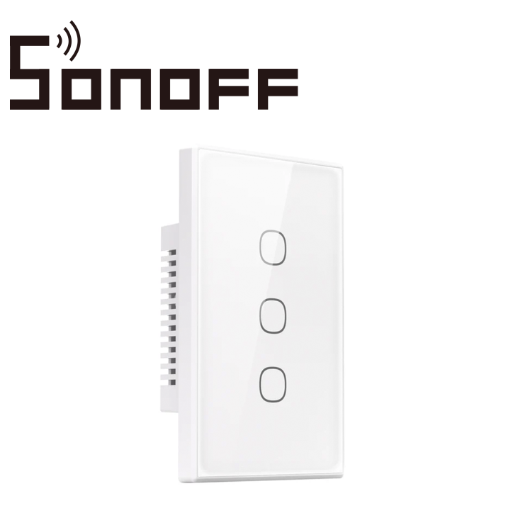 Apagador de pared táctil inteligente interruptor táctil de pared 3 canales táctil WiFi 2.4GHz SONOFF T6-3C-120M