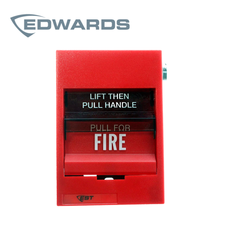 ESTACION MANUAL DE DOBLE ACCION EDWARDS SIGA-278 / COLOR ROJO / / PALANCA DE TIRO POSITIVO PARA ACTIVACIÓN RAPIDA