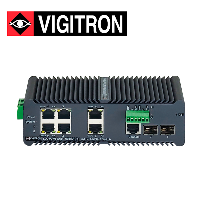 Switch PoE industrial VIGITRON VI30208U 8 puertos