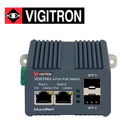 Switch PoE VIGITRON VI30104U 4 puertos industrial