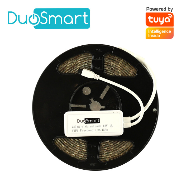 TIRA LED DE 5 METROS MULTICOLOR RGB WIFI 2.4GHZ DUOSMART S30 COMPATIBLE CON ALEXA Y GOOGLE HOME CON TEMPORIZADORES COMPATIBLE CO